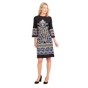 NWT J. McLaughlin Kinsley Bell Sleeve Black Neo Turkessa Dress S
